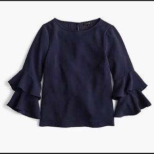 NWT J Crew Lana Tiered Bell Sleeve Top size 6